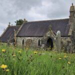 Church with wildflowers